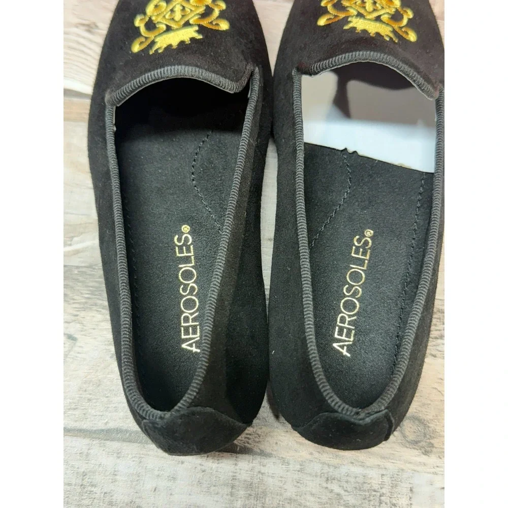 Aerosoles Betunia Black‎ Suede Women Loafer Flats Size 5M